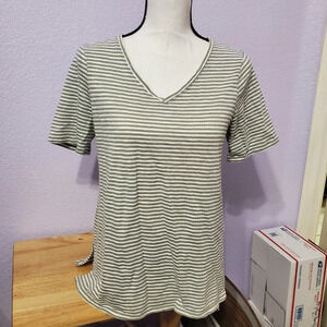 🔥 CHICO'S Women's The Ultimate Tee Striped Top S